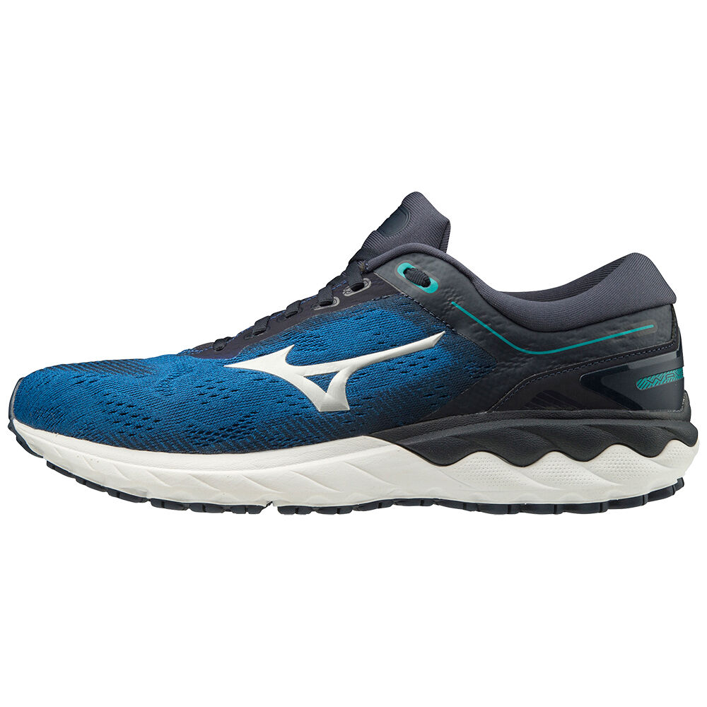 Mizuno Men's Wave Skyrise Running Shoes Blue/Silver/Navy (J1GC200903-WQJ)